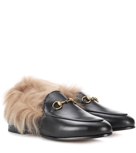 gucci womens loafers with fur|Gucci fur loafers women.